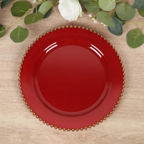 Miniatura 55 de Efavormart - Paquete de 10 platos de postre de plástico transparente rubor con borde de cuentas, platos redondos desechables para ensalada, 8