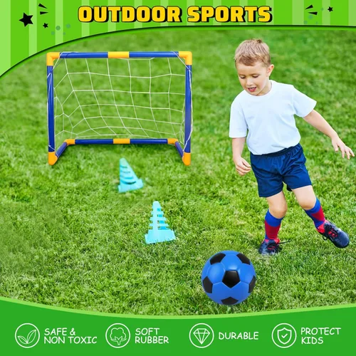 Miniatura 5 de Soccer Goal Set with 3 Ball Pump for Toddler Kid, Portable Goals Training Equipment for Garden Indoor Outdoor Backyard, Birthday Gift for Boy Girl