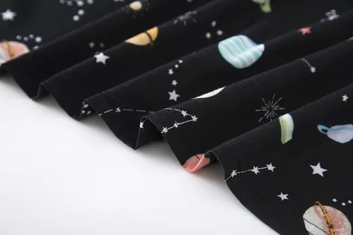 Miniatura 6 de Inadays Camisón de algodón para mujer, ropa de dormir de manga corta, camisón casual con estampado, pijama holgado y cómodo