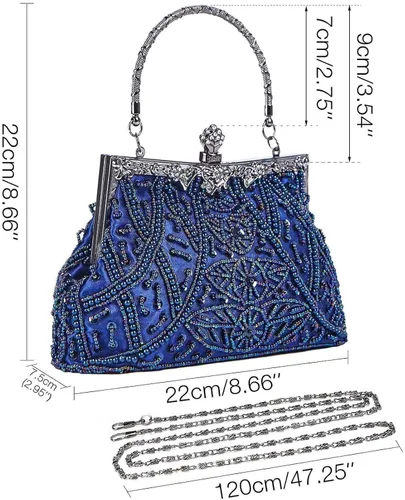 Miniatura 3 de KISSCHIC Bolsos de embrague para las mujeres vintage con cuentas de embragues bolsos de noche para la fiesta de boda