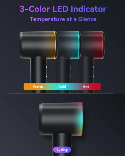Miniatura 5 de Secador de pelo de alta velocidad, secador de pelo iónico negativo con motor sin escobillas de 110,000 RPM/1500 W para secado rápido, secador