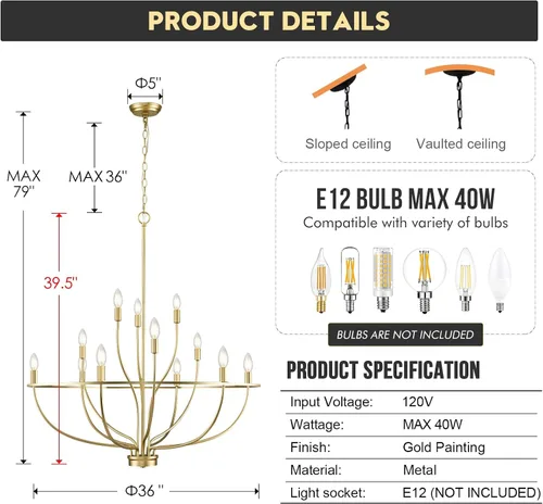 Miniatura 8 de Lámpara de araña negra de 6 luces lámpara de araña para comedor lámparas de araña de cocina sobre mesa redonda lámpara de araña para sala de estar