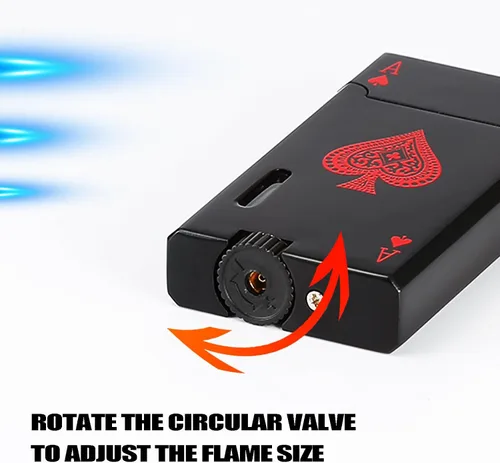 Miniatura 2 de Ace Classic Encendedor de Antorcha de Butano, Encendedor de Tarjeta Recargable con Doble Llama de Chorro y Ventana Visible, Regalo Ideal