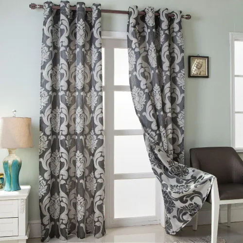 Miniatura 14 de NAPEARL - Cortinas de damasco marrón: cortinas de lujo para sala de estar, cortinas de jacquard para decoración del hogar, cortina marrón victoriana
