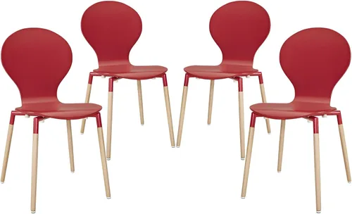 Miniatura 6 de Modway Path Mid-Century Modern - Dos sillas de cocina y comedor en color blanco