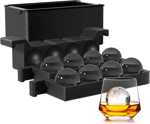 Fabricador de Bolas de Hielo Transparente para Whisky: Bandeja de Cubitos de Hielo Circular FDDBI Hace Esfera de Hielo de 2 Pulgadas - Fabricador de
