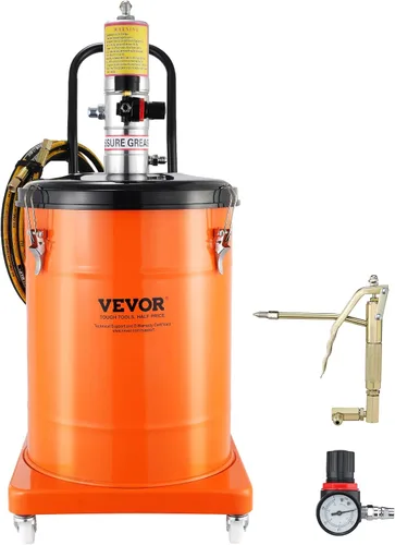 Miniatura 10 de VEVOR Bomba de grasa, bomba de grasa de aire de 3 galones con manguera de alta presión de 13 pies y pistola de engrase, bomba de grasa neumática