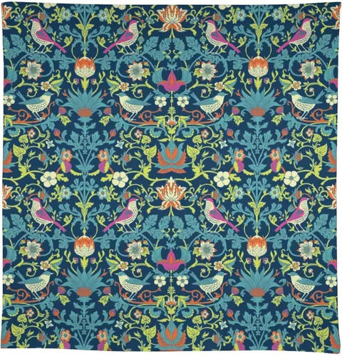 Miniatura 269 de Mantel Floral Retro de Pájaros, Diseño Original Bohemio William Morris Estampado Cubierta de Mesa para Hogar Picnic Fiesta Comedor Cocina William