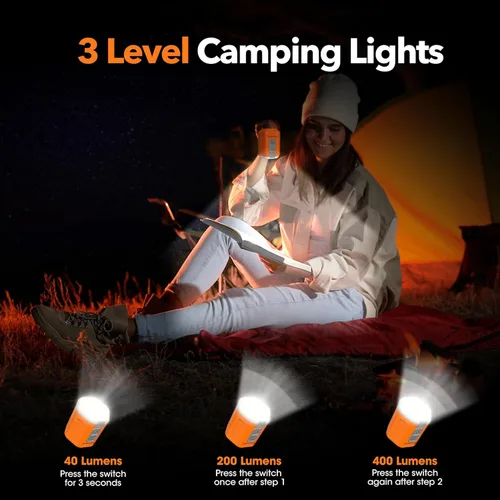 Miniatura 5 de Bomba de aire portátil 4.2kPa Bomba de aire para inflables recargable GIGA PUMP 4 con luz de campamento Ultra Air Colchón Bomba Naranja