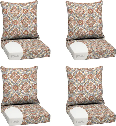 Miniatura 159 de Arden Outdoor Deep Seat Cushion Set, 24 x 24 pulgadas, Cojín para patio resistente al clima, a la lluvia y a la decoloración para silla, sofá y sofá