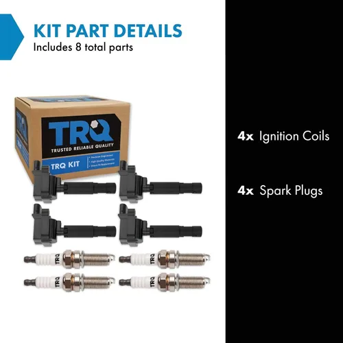 Miniatura 2 de Kit de Bobina de Encendido y Bujía TRQ 8 Piezas Bujías de Iridio Compatibles con Mercedes-Benz C250 2012-2015 y SLK250 2012-2015