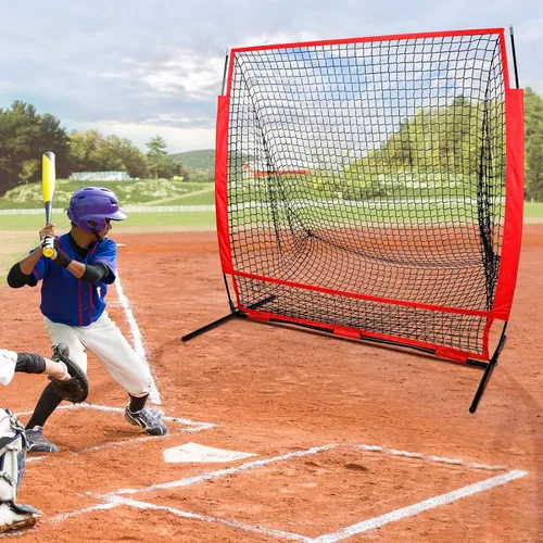 Miniatura 7 de ZENY Red de práctica de béisbol y softbol de 5 x 5 pies / 7 x 7 pies, red de entrenamiento de bateo, captura de lanzamiento, con bolsa