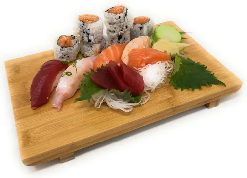 Miniatura 4 de Sashimi - Plato de bambú para servir sushi, vajilla de estilo japonés, bandeja de corte de bambú (juego de 3)
