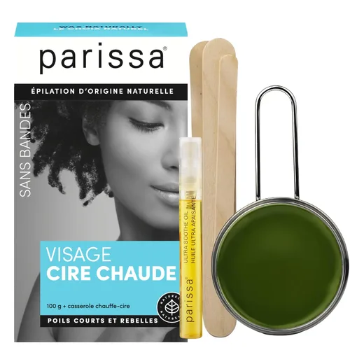 Miniatura 2 de Parissa Kit de cera dura natural para rostro y labios, cera caliente sin tiras para depilación facial gruesa, fórmula para piel sensible con aceite