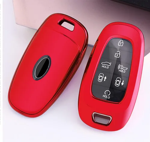 Miniatura 5 de Funda para llavero para Hyundai Sonata, Santa Fe Tucson, soporte remoto de TPU suave, protector de piel, chaqueta, accesorios de manga de entrada