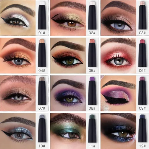 Miniatura 4 de LOKFAR 3 lápices de sombra de ojos en barra de maquillaje cosméticos iluminadores de ojos, lápiz de sombra de ojos en crema giratorio impermeable