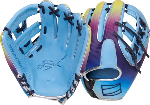 Miniatura 24 de Rawlings Guante de béisbol REV1X Negro/dorado 2 piezas de tela sólida