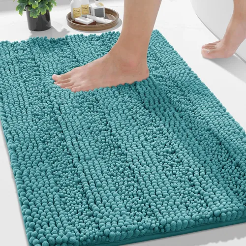 Miniatura 36 de Yimobra Alfombras lavables para baño, alfombra de baño de chenilla súper suave y absorbente para piso y alfombra, alfombra antideslizante de secado