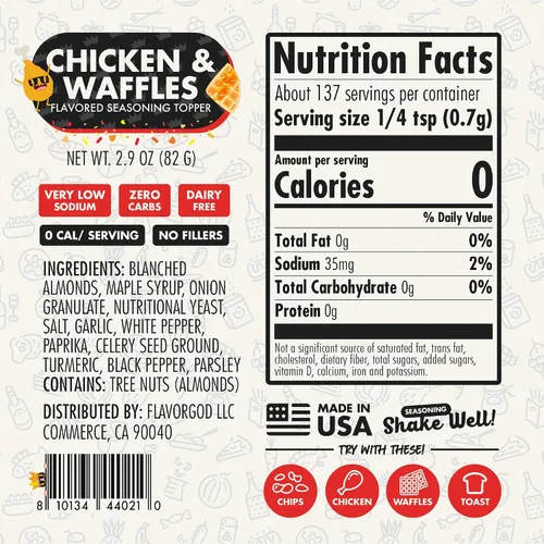 Miniatura 2 de Flavor God - Mezcla de condimentos para pollo y waffles, mezcla de especias naturales y saludables de primera calidad para pollo, pasta y verduras