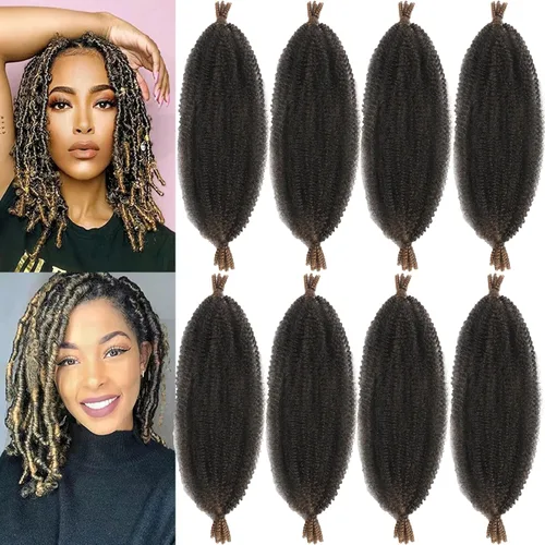 Miniatura 18 de Marley Twist - Cabello trenzado de 10 pulgadas, cabello trenzado preseparado y afro trenzado, 8 paquetes para rastas sintéticas desgastadas