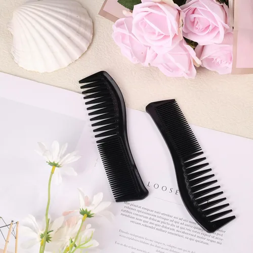 Miniatura 4 de 2 peines para el cabello, peine de plástico para peinado, peine de doble cabeza, peine grande de dientes anchos y finos para mujeres y hombres
