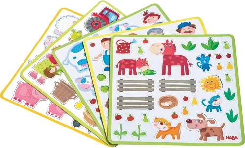 Miniatura 2 de HABA Peter and Pauline - Juego de actividades magnéticas de animales de granja, tabla de actividades para niños pequeños y actividades en automóvil