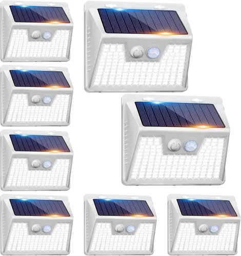 Miniatura 43 de Peasur Luces Solares para Exteriores con Sensor de Movimiento, 140 LED Luz Solar Alimentada por Energía Solar para Cerca Impermeable, 3 Modos