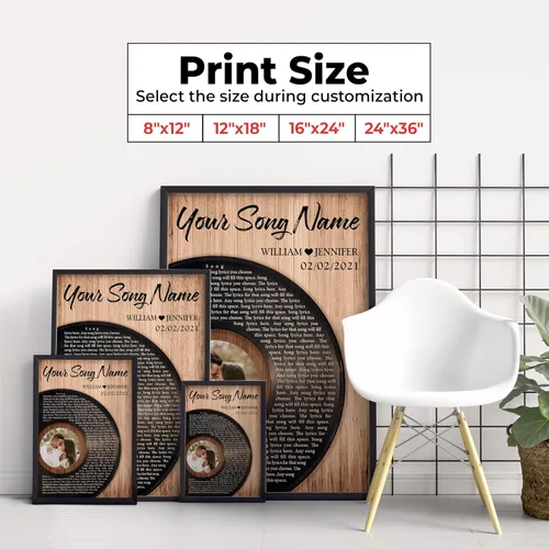 Miniatura 7 de H-DEWALL Póster personalizado de letras de canciones, decoración sentimental, póster musical perfecto, regalos personalizados para él, regalo