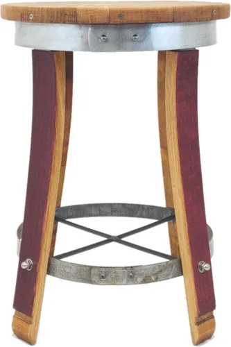 Miniatura 4 de Taburete de bar giratorio superior – Barril de vino hecho a mano Muebles de barril de vino (24 pulgadas)