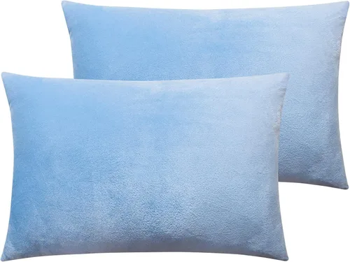 Miniatura 48 de NTBAY - Fundas de almohada de terciopelo con cierre para niños pequeños, 2 unidades, acogedoras, de lujo, de franela y felpa, para viajes, 33 x 46
