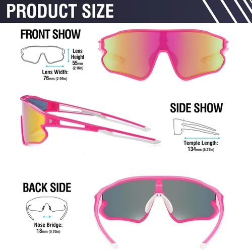 Miniatura 6 de DUCO Gafas de sol polarizadas deportivas para hombres y mujeres, gafas de sol para correr, pesca, ciclismo, béisbol, protección UV400, DC0023 Lente