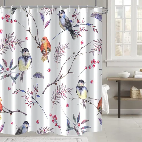 Miniatura 15 de AWERT Cortina de ducha pequeña de tamaño medio con 6 ganchos, cortina de ducha de 36 x 72 pulgadas, cortina de ducha bohemia de 36 pulgadas para Boho