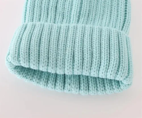 Miniatura 5 de Connectyle Gorro de punto con puños para mujer, gorro de esquí acrílico acanalado elástico para invierno