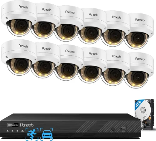 Miniatura 11 de Sistema de cámara de seguridad de 32 canales, 20 cámaras domo IP PoE con cable de 5 MP con cable IK10 a prueba de vandalismo para exteriores