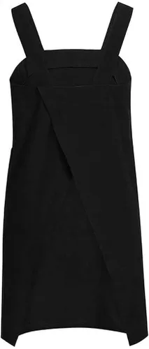 Miniatura 21 de YESDOOD Delantal de lino de algodón con espalda cruzada para mujer, con bolsillos, vestido para hornear y cocinar Azul Oscuro