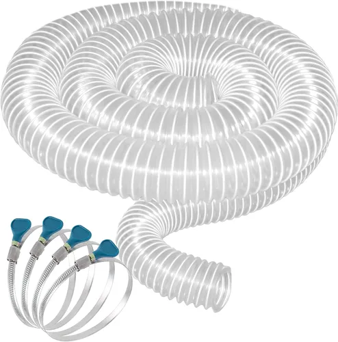 Miniatura 9 de Manguera de recolección de polvo de PVC de servicio pesado de 2-1/2 pulgadas x 5 pies, resistente a perforaciones, manguera flexible de humos de PVC