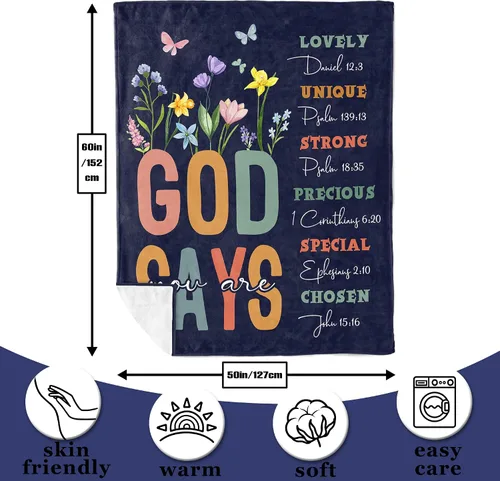 Miniatura 6 de Xutapy Regalos cristianos para mujer, manta de 60 x 50 pulgadas, inspiracional/religiosa/católica/espiritual/bautismo/regalos de confirmación