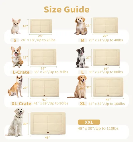 Miniatura 5 de Made4Pets Cojín Cama para Jaula de Perros Medianos y Grandes, Lavable y Reversible, Tapete Antideslizante para Perrera para un Sueño Acogedor, Cama