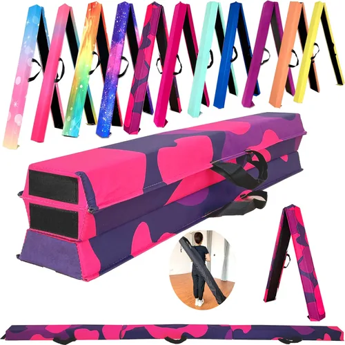 Miniatura 22 de MARFULA Viga de Gimnasia Plegable de 6 PIES / 8 PIES / 9 PIES Viga de Equilibrio de Espuma para Suelo - Extra Firme - Cubierta de Gamuza - Parte