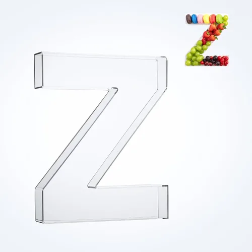 Miniatura 31 de Bandeja de 11" de Acrílico con Letras y Números – Bandeja Reutilizable y Rellenable para Aperitivos de Charcutería, Caja de Servir Postres