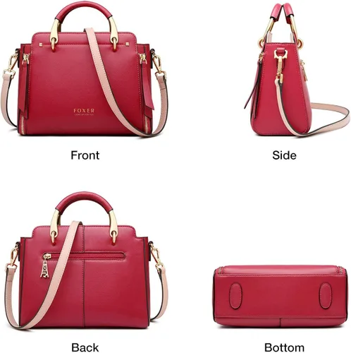 Miniatura 5 de Bolsos de cuero para mujer, con asa superior y correa ajustable