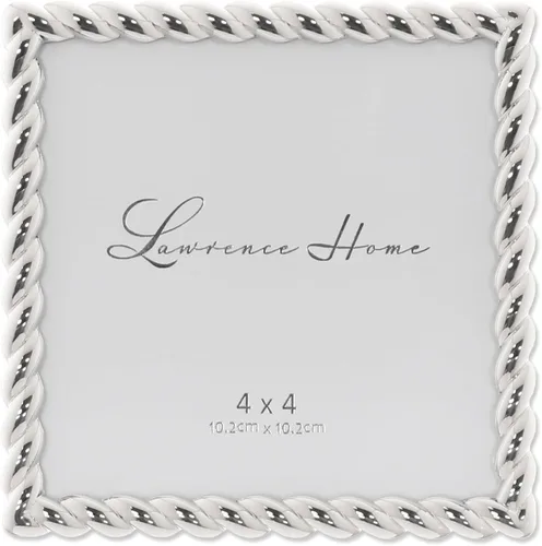 Miniatura 19 de Lawrence Frames Marco de metal con diseño de cuerda, 4 x 6, color plateado Plata