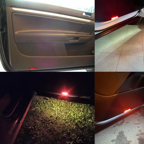 Miniatura 8 de Luces LED de cortesía para VW Passat B6 Golf GTI MK5 MK6 MK7 Jetta, 18-SMD rojo + blanco LED puerta trasera luz de bienvenida luces interiores