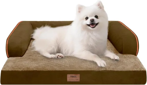 Miniatura 52 de Cama ortopédica impermeable para perros pequeños, cama para perros de tamaño mediano, cómoda cama para mascotas y gatos con lados, funda extraíble