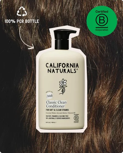 Miniatura 5 de California Naturals Classic Clean - Acondicionador de coco tostado con leche de coco, vitamina B5, natural, vegano, sin parabenos ni sulfatos