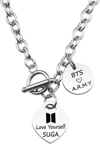 ARETIS Kpop Bangtan - Collar para niños Be the best J-HOPE JIMIN JIN JK RM SUGA V Collar Bangtan Boys Lover Jewelry Gift for Bangtan Boys Fans