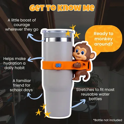 Miniatura 4 de Accesorio para botella de agua de animales para niños, lindo vaso con correa, regalo único para niños y niñas, compatible con Stanley, Owala e Hydro