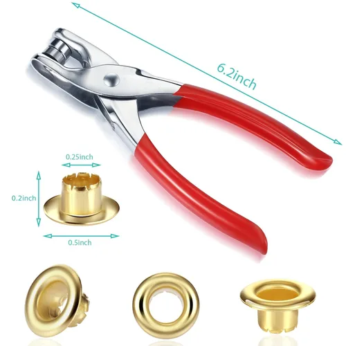 Miniatura 2 de Mudder Kit de Herramientas de Alicates para Ojales y Arandelas de 301 Piezas, Alicates Perforadores de Ojales y Arandelas para Tela y Cuero con 300