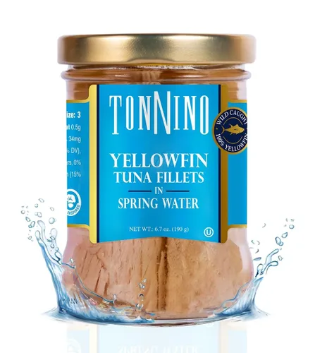 Miniatura 12 de Tonnino Filetes de atún bajos en calorías y sin gluten de aleta amarilla en aceite de oliva, 6.3 onzas, pimienta negra (paquete de 6)
