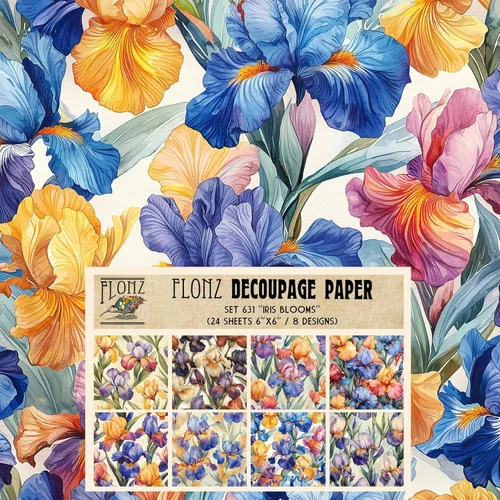 Miniatura 3 de Decoupage - Paquete de papel (24 hojas de 6 x 6 pulgadas) modernos patrones florales gitanos FLONZ papel de patrón vintage sin costuras para Dos